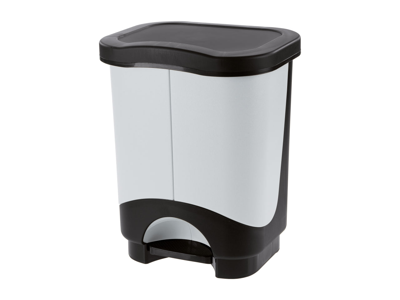 Pattumiera differenziata idea nera con secchi colore grigio chiaro