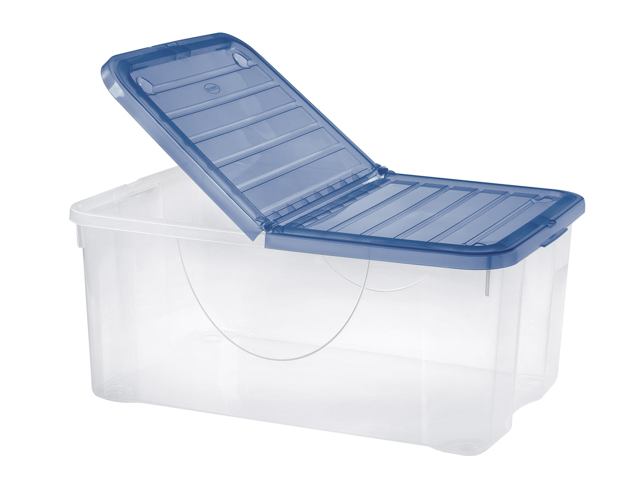 Dodo box trasparente da 40litri con coperchio pieghevole azzurro