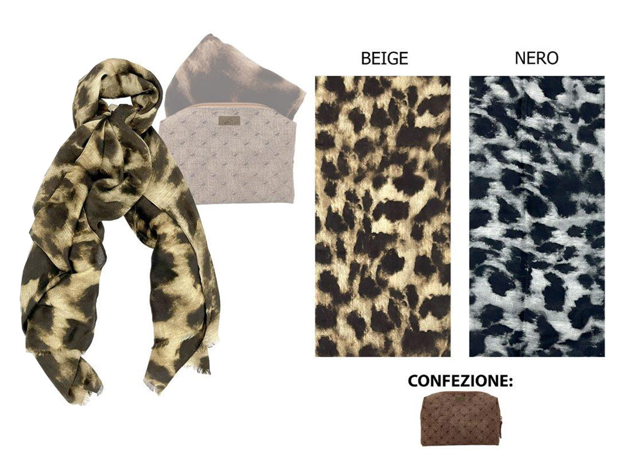 Stola basile animalier beige