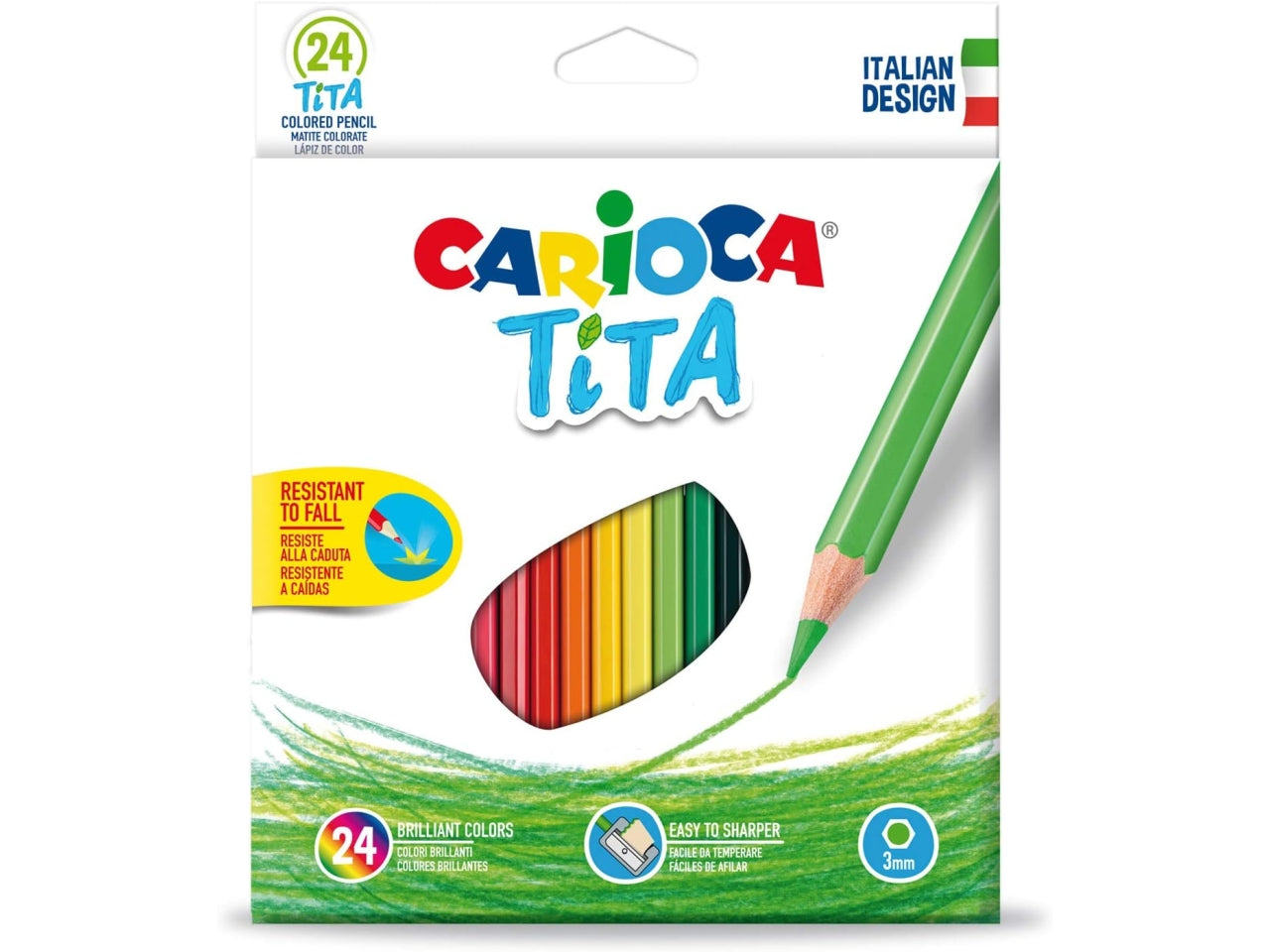 Pastelli colorati esagonali fusto uguale alla mina colori assortiti d 3 mm carioca