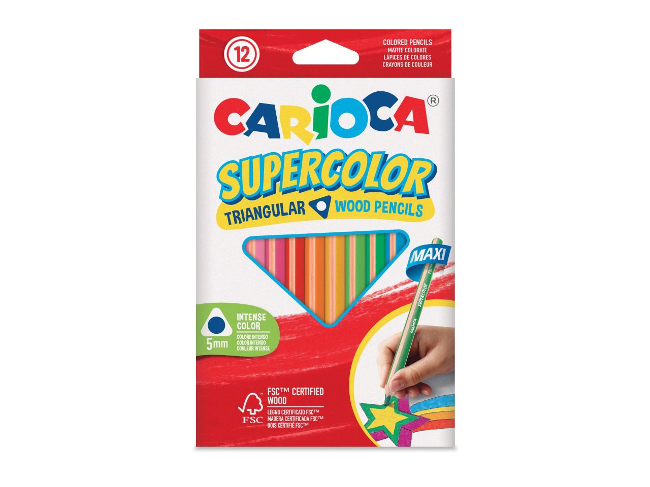 Carioca pastelli maxi triangolari - la confezione contiene 12 pezzi