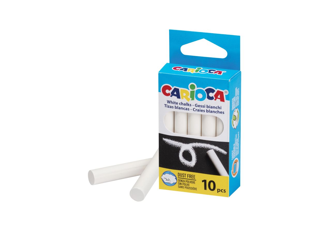 Carioca gessi bianchi - la confezione contiene 10 pezzi