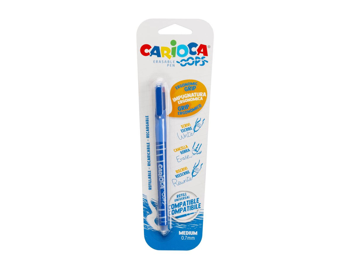 Carioca oops penna cancellabile e ricaricabile blue