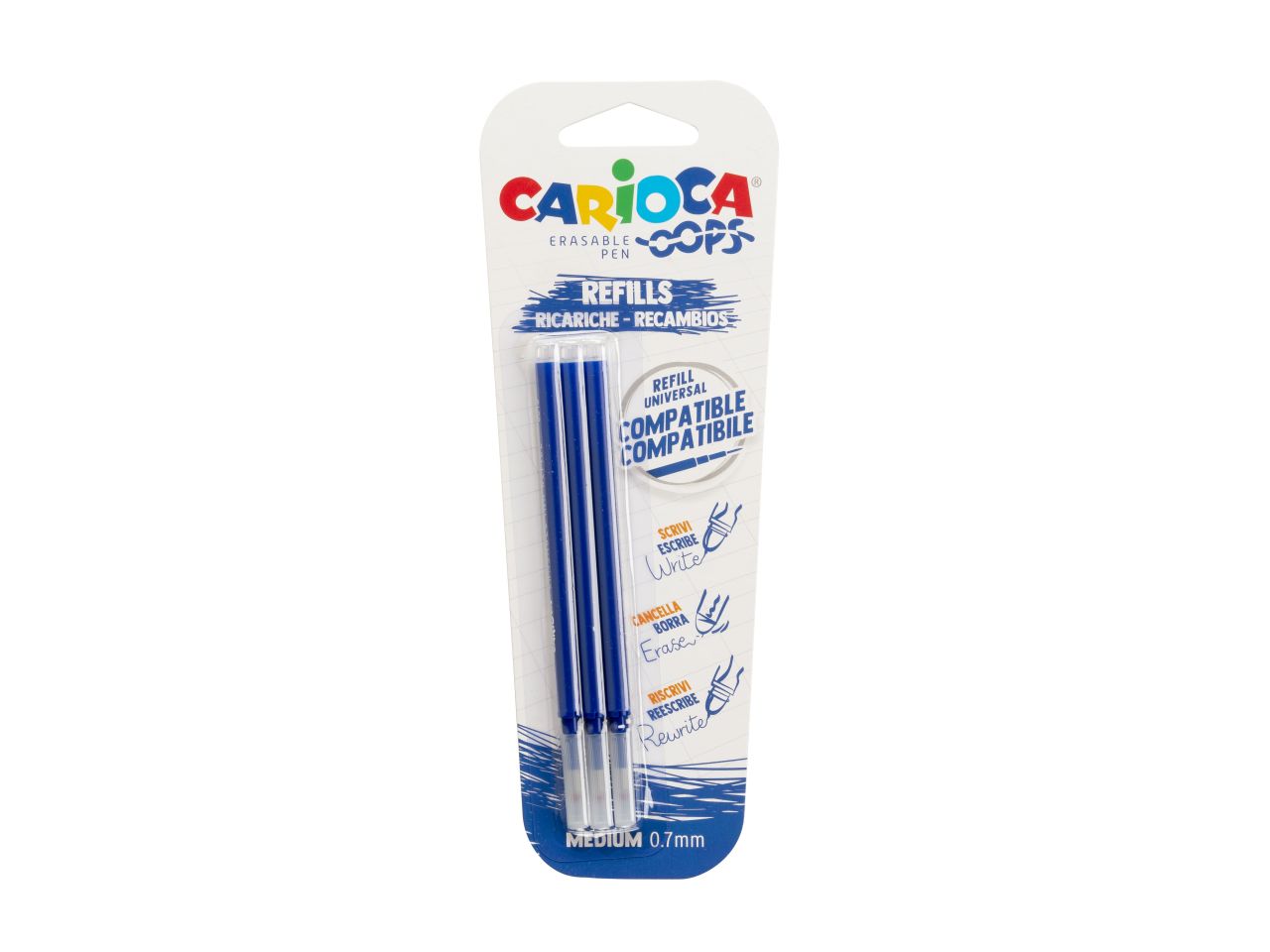 Carioca oops refill blue - la confezione contiene 3 refill