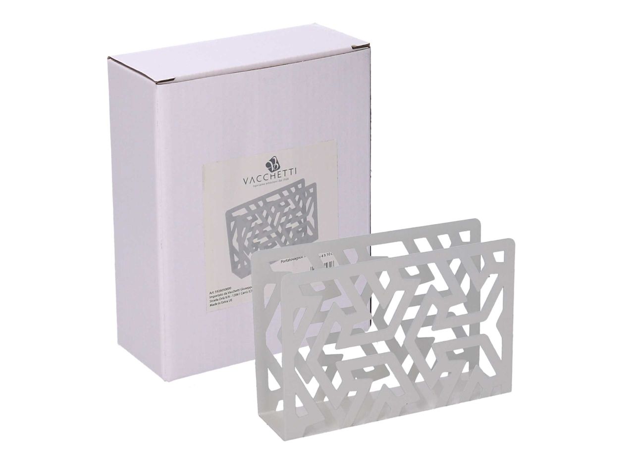 Portatovaglioli in metallo frecce colore bianco rettangolare cm14,5x4xh10