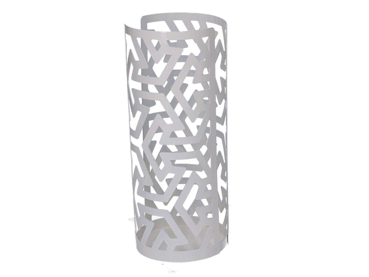 Portabicchiere in metallo frecce colore bianco tondo d.8h20cm