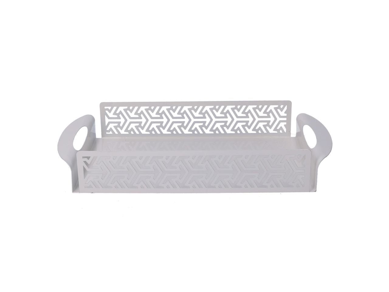 Vassoio in metallo frecce bianco rettangola re cm41x20h6,5