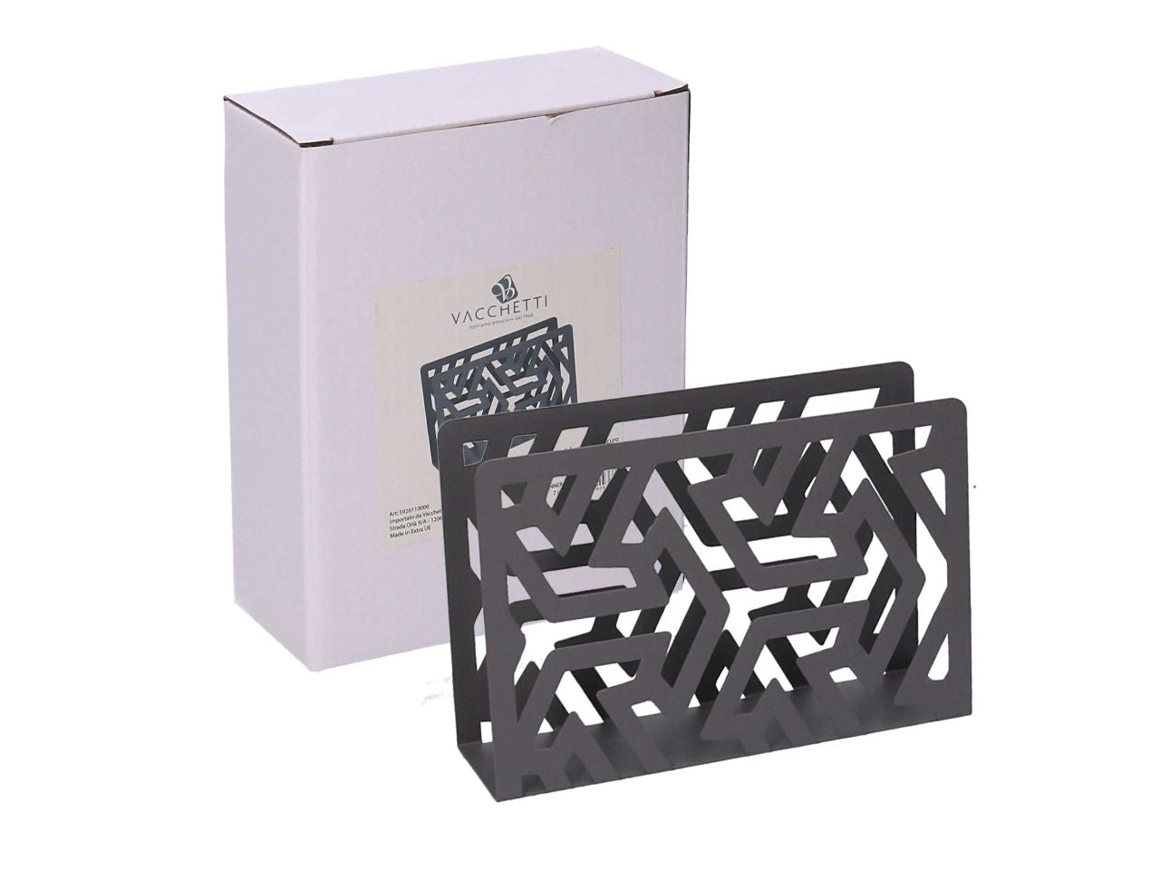 Portatovaglioli in metallo frecce grigio rettangolare cm14,5x4x10