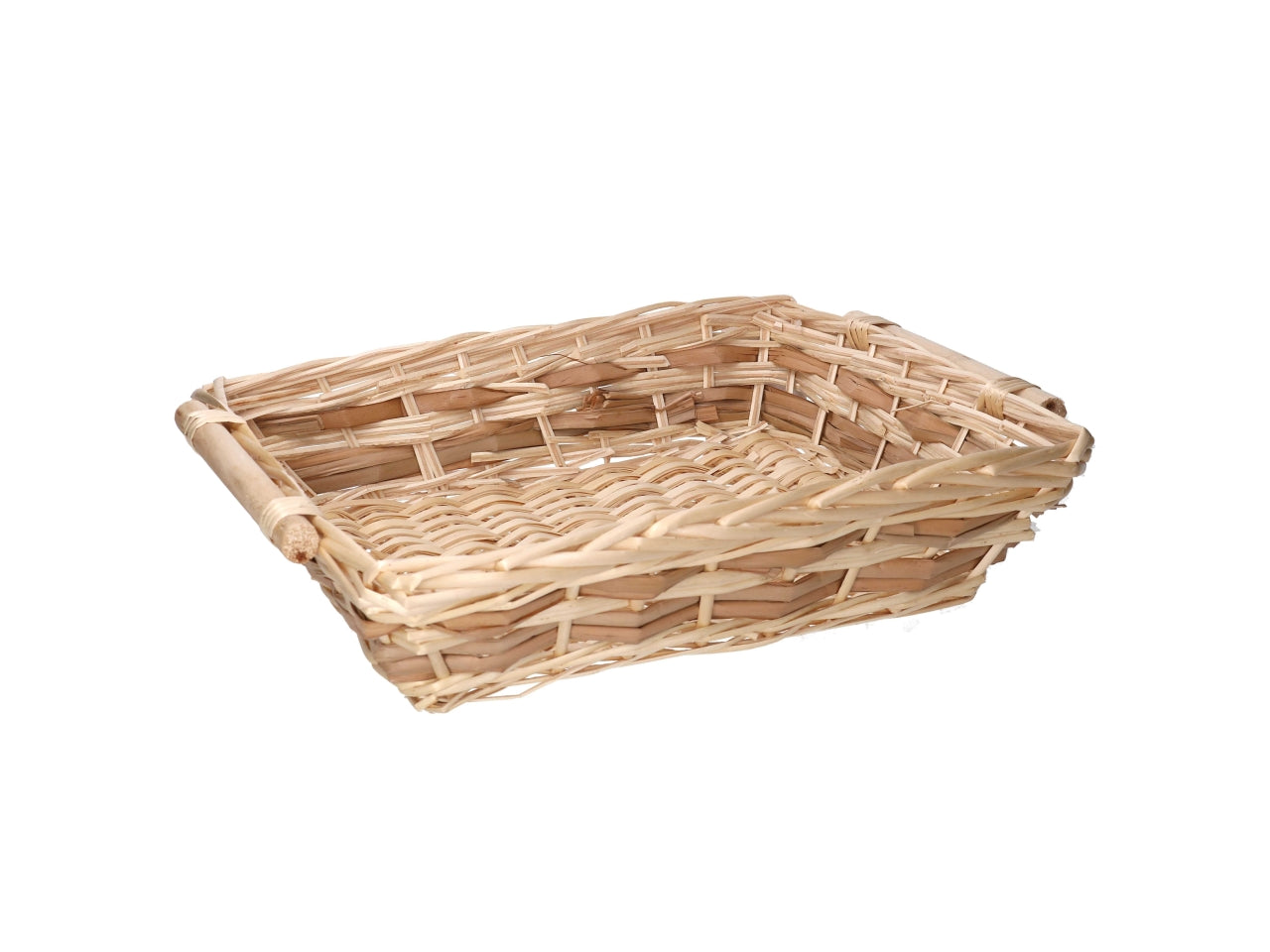 Cesta rettangolare in vimini colore naturale misura 42-47x35xh.11cm