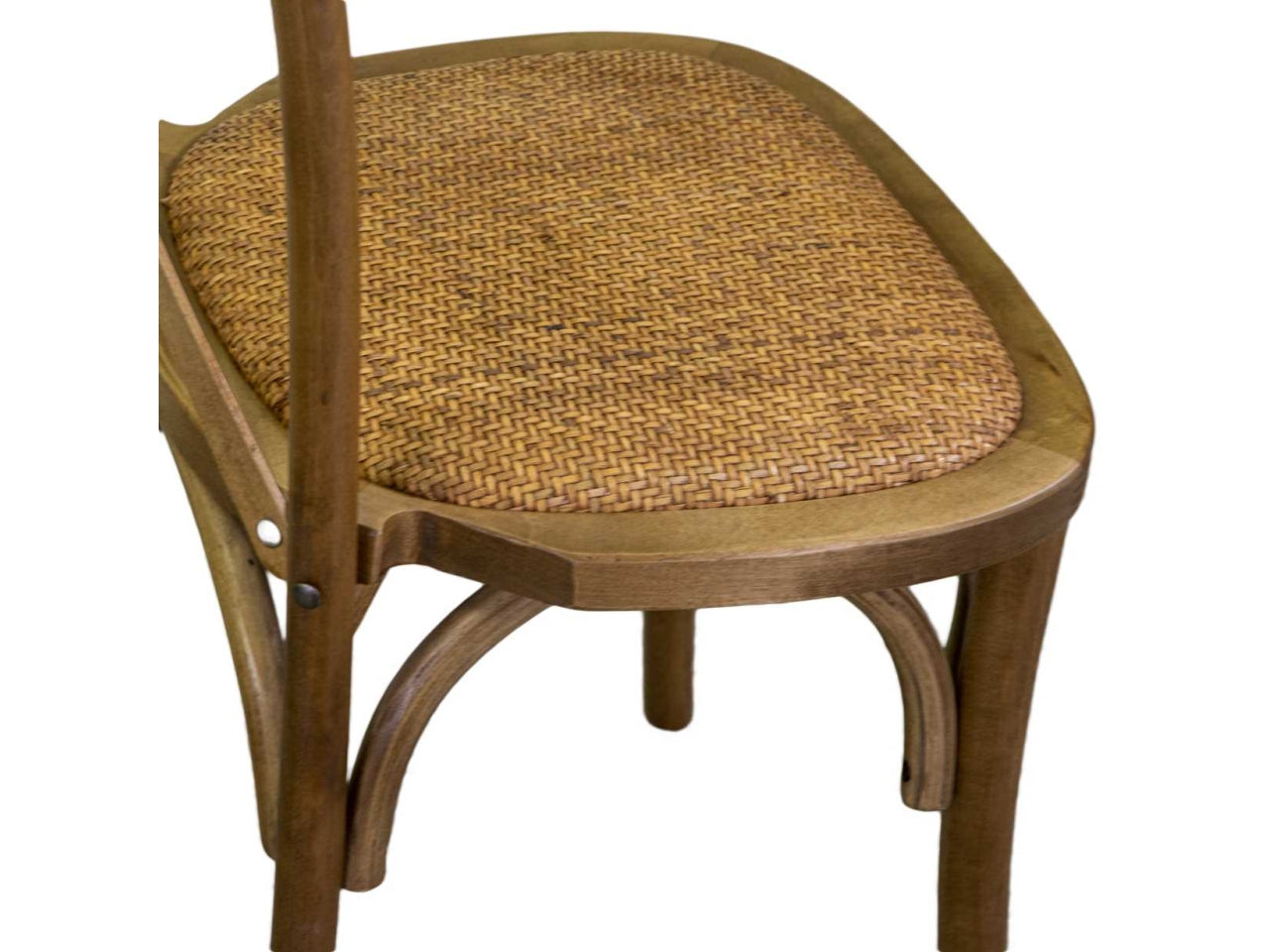 Sedia in legno di betulla stile country bistrot, con seduta impagliata, impilabile - 50x50x88 cm - Vacchetti