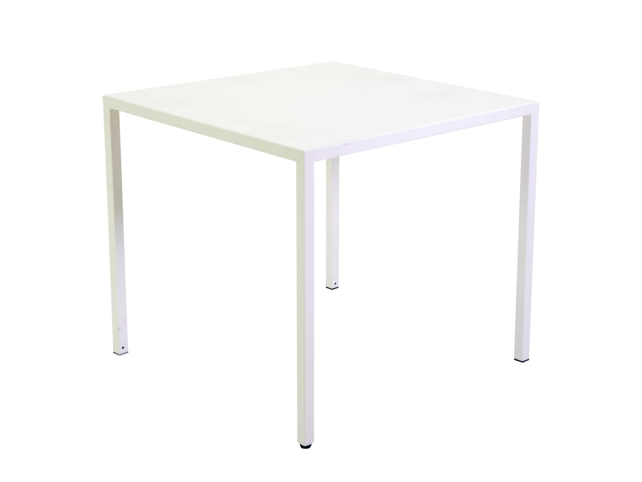 Tavolo da pranzo da esterno autolivellante in metallo bianco stile moderno forma quadrata 70x70x75 cm - Vacchetti