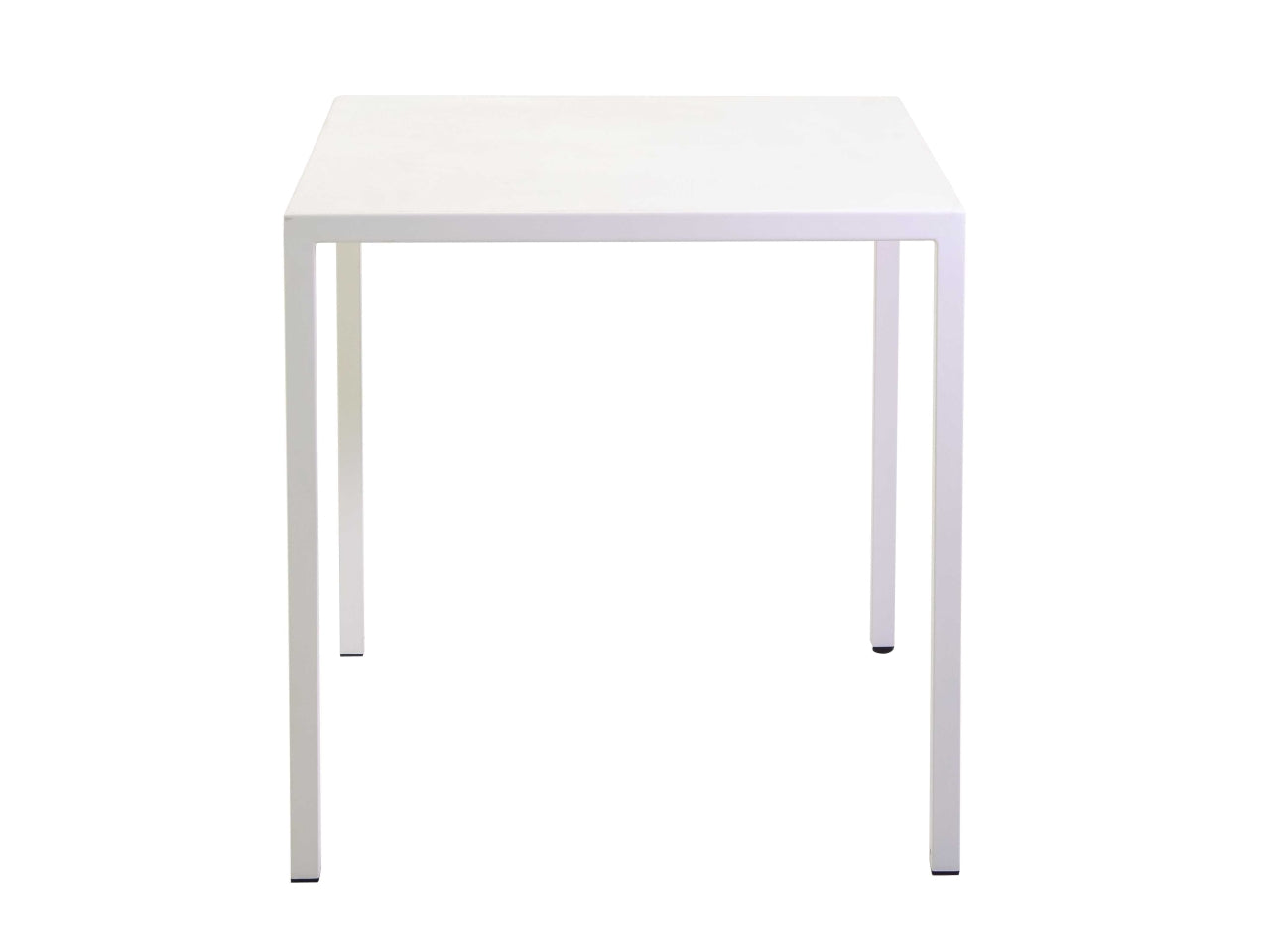 Tavolo da pranzo da esterno autolivellante in metallo bianco stile moderno forma quadrata 70x70x75 cm - Vacchetti