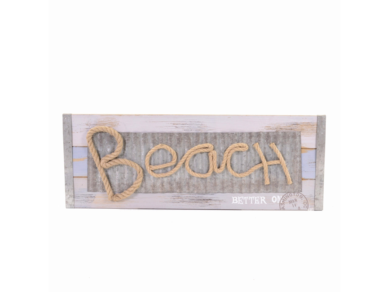 Targhetta mare in legno e metallo con scritta, stile marinaro - 60x22x2,5 cm - Vacchetti