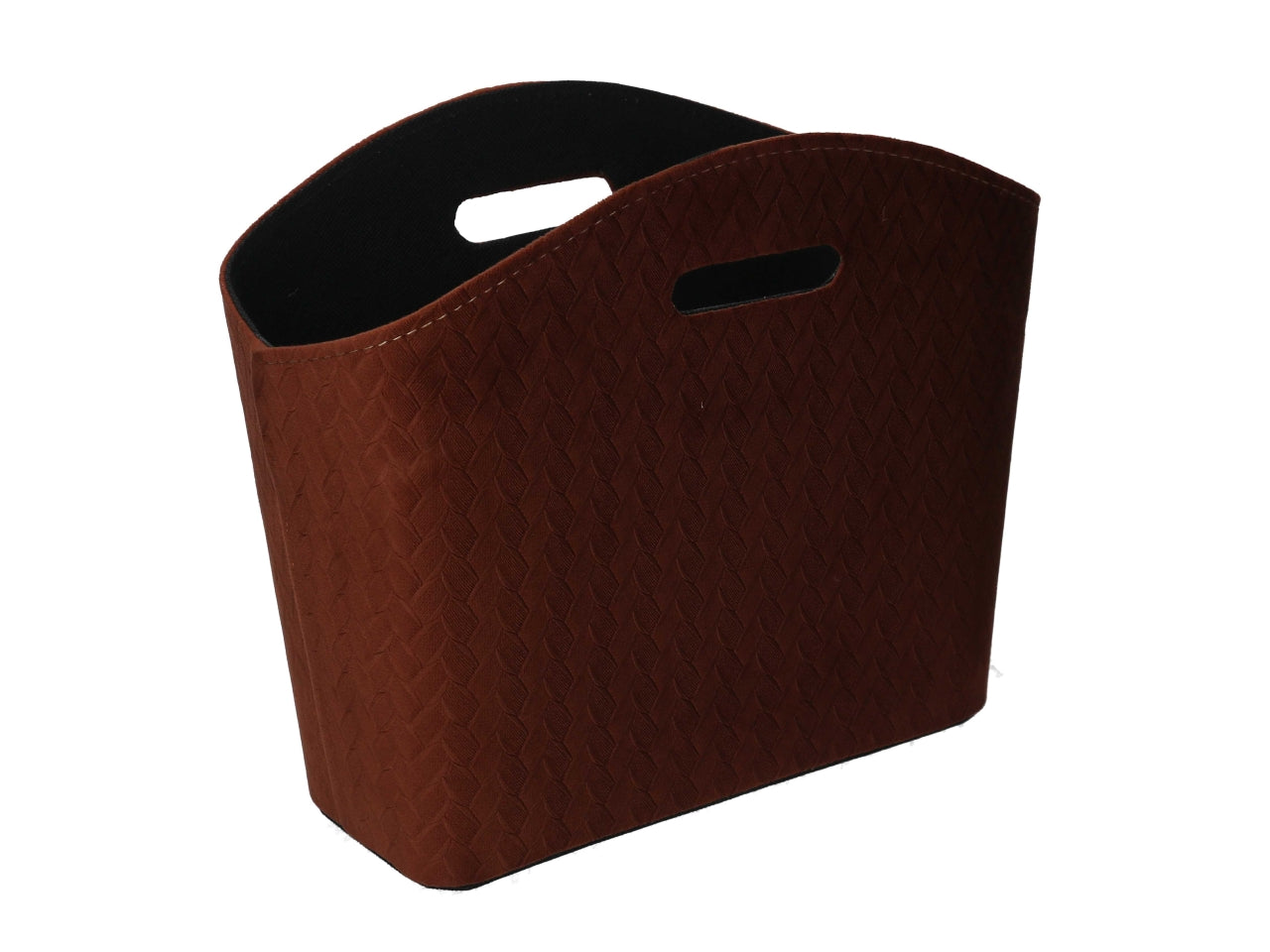 Portariviste in velluto marrone intrecciato stile vintage 33,5x25,5x15,5 cm â Vacchetti