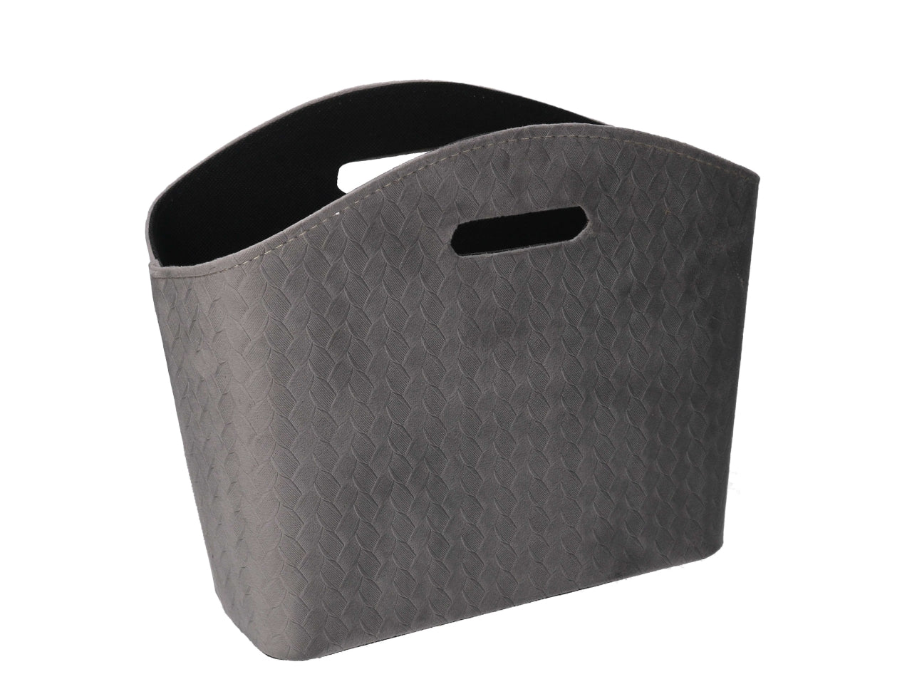 Portariviste in velluto grigio intrecciato stile vintage 33,5x25,5x15,5 cm â Vacchetti