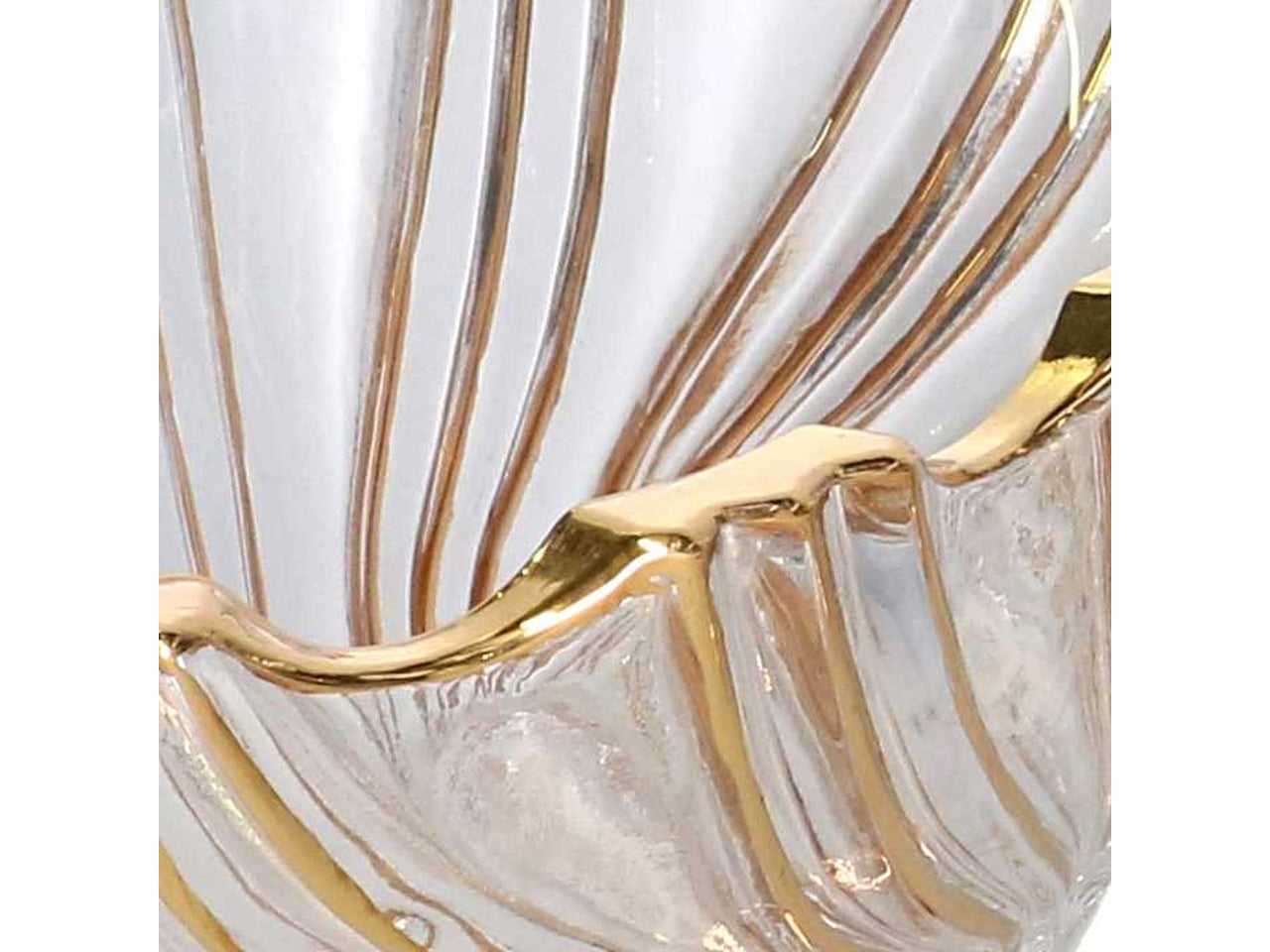 Alzata portafrutta in vetro trasparente e dorato 24x12x15 cm â Vacchetti