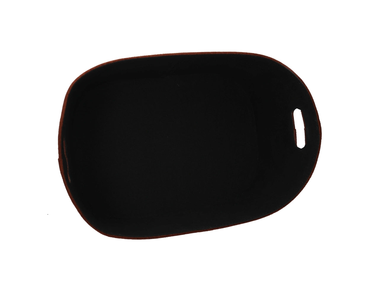 Cesta in velluto marrone effetto intrecciato 45x30x14 cm - Vacchetti