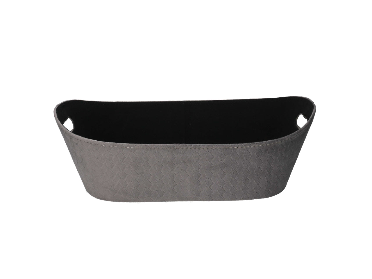 Cesta in velluto grigio effetto intrecciato 45x30x14 cm - Vacchetti