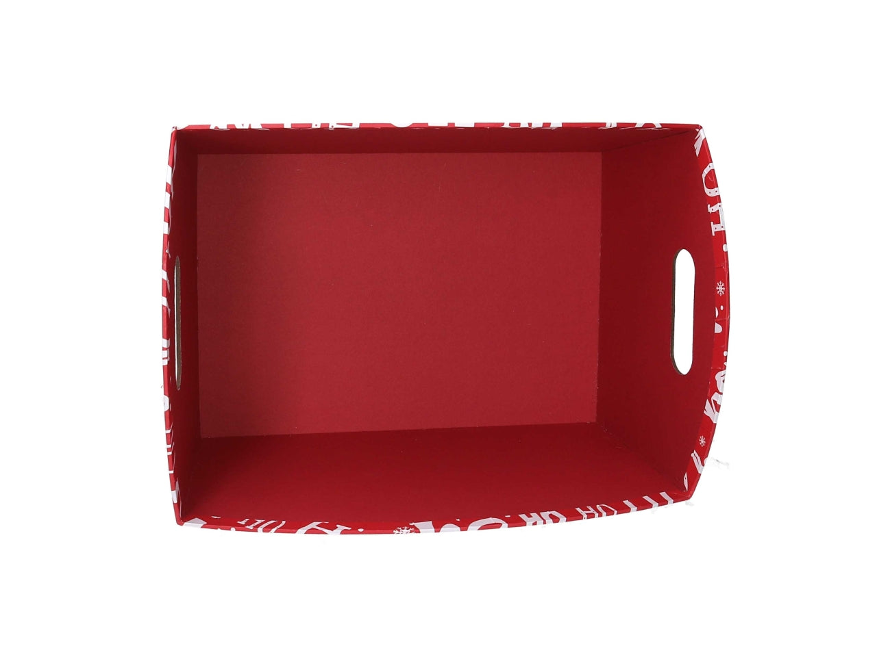 Cesta natalizia in cartone rosso tartan 31,5x22x15 cm - Vacchetti