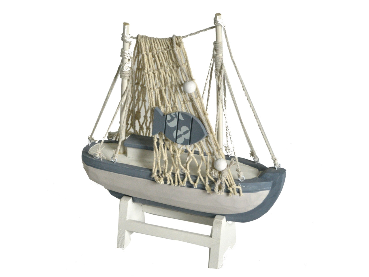 Barca mare bianca e blu 25x6xh.21cm