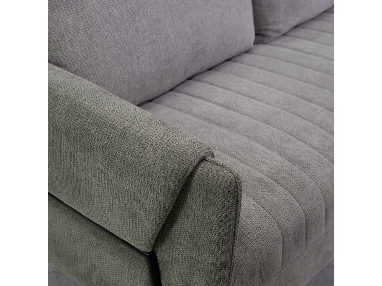 Divano tessuto 2 posti grigio 165x77xh.85cm