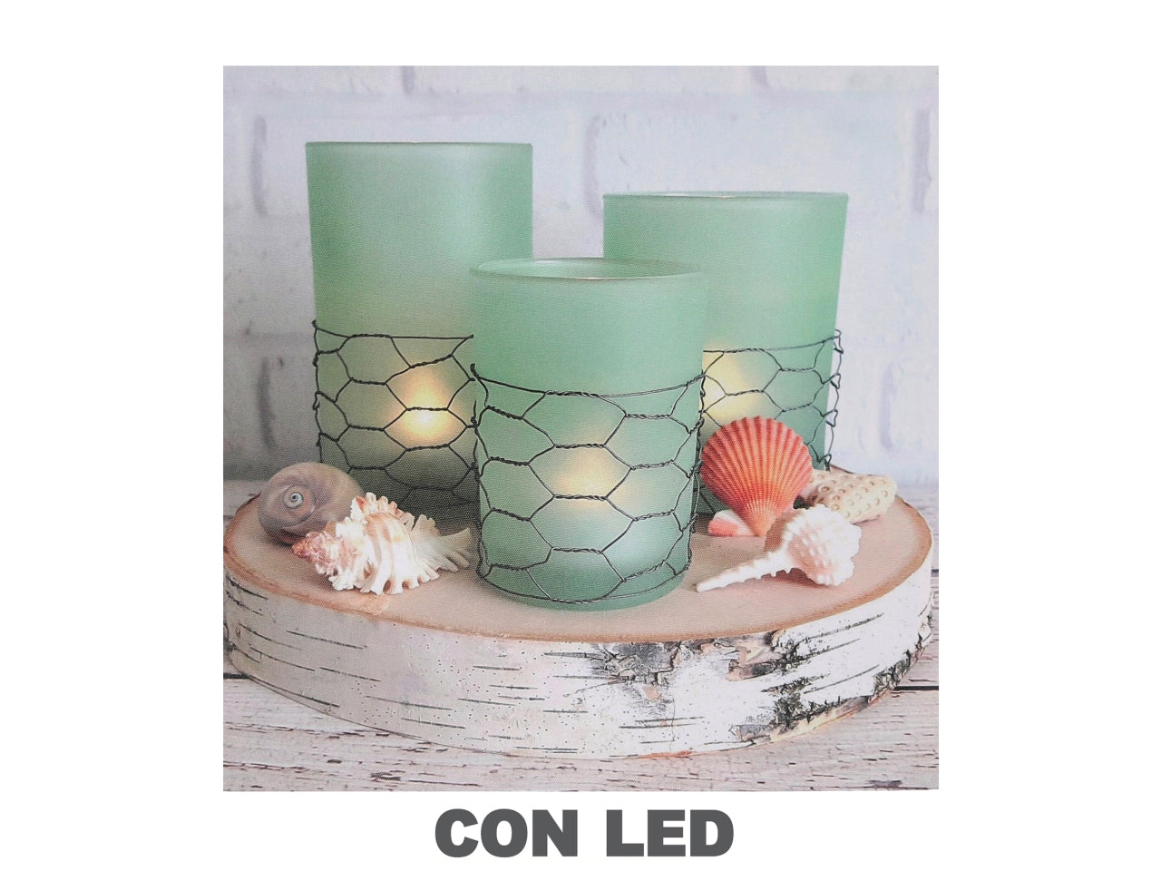 Quadro mare led candele 40x2,3x40cm