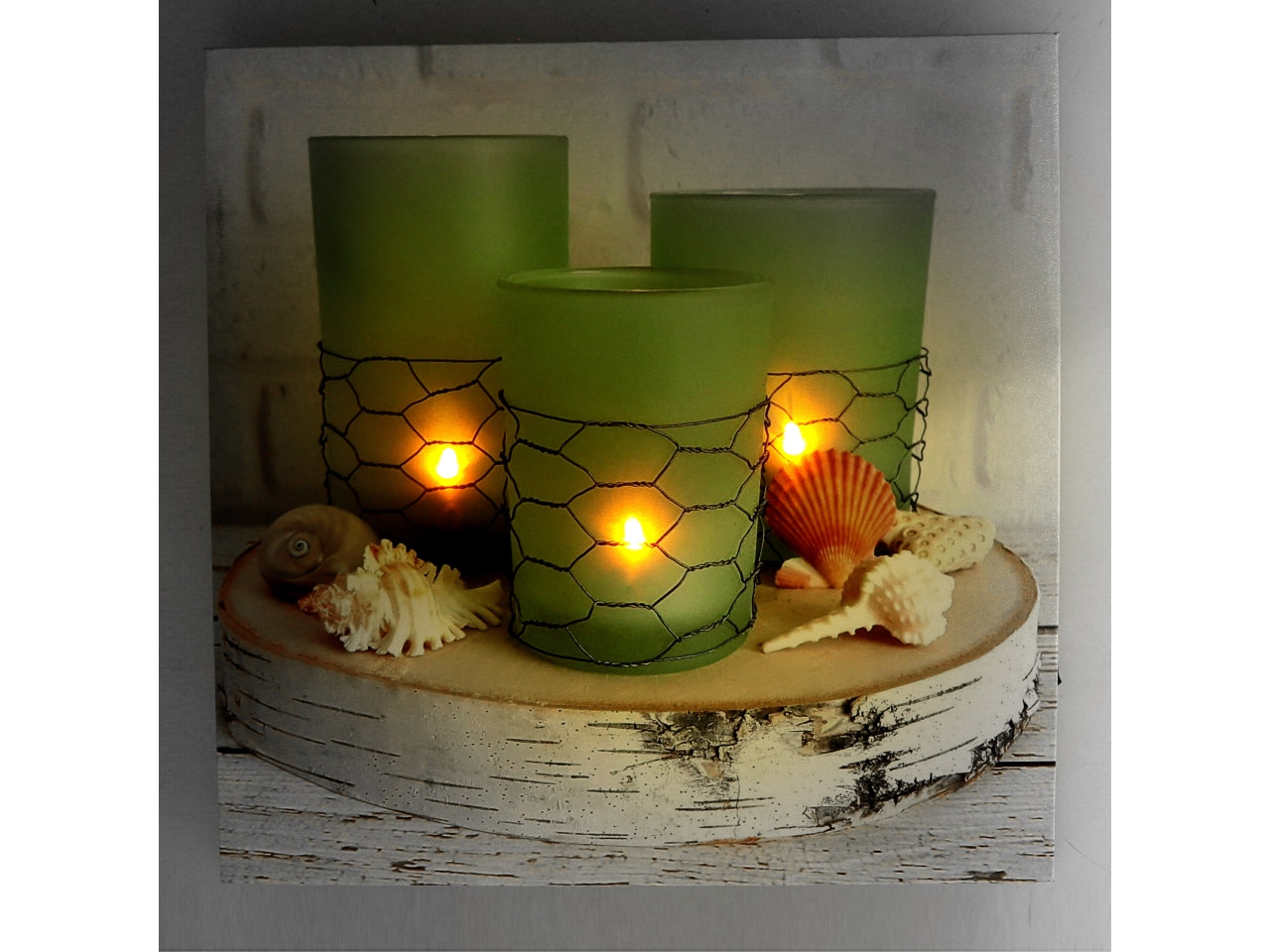 Quadro mare led candele 40x2,3x40cm