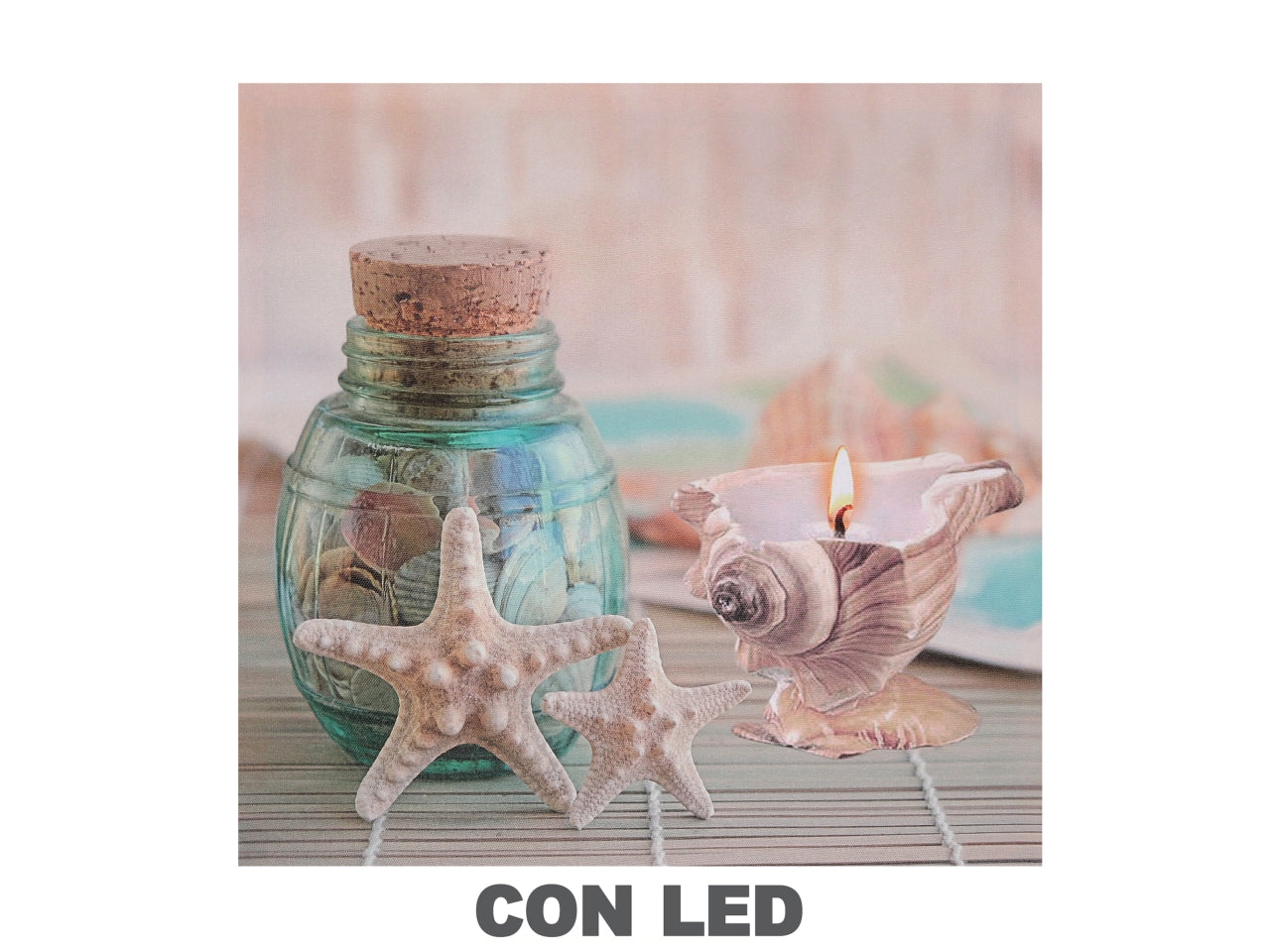 Quadro mare led conchiglie 40x2,3x40cm