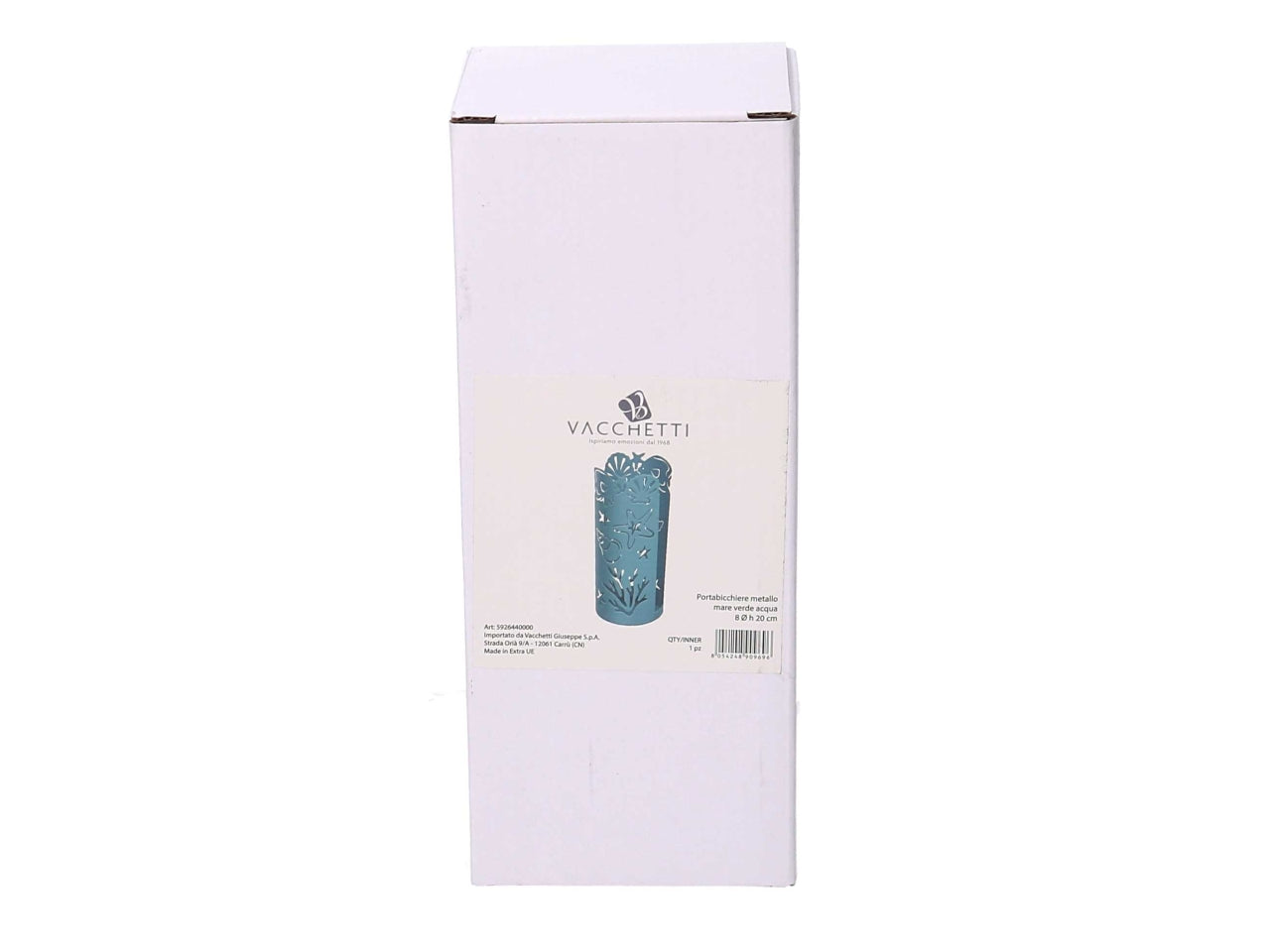 Portabicchiere metallo mare verde acqua tondo 8xh.13cm