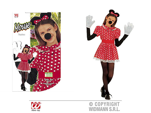 Costume topina con cintura e orecchie bambina 158 cm 11-13 anni
