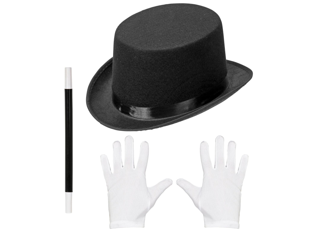 Set da mago - il set comprende cilindro, guanti e bacchetta magica