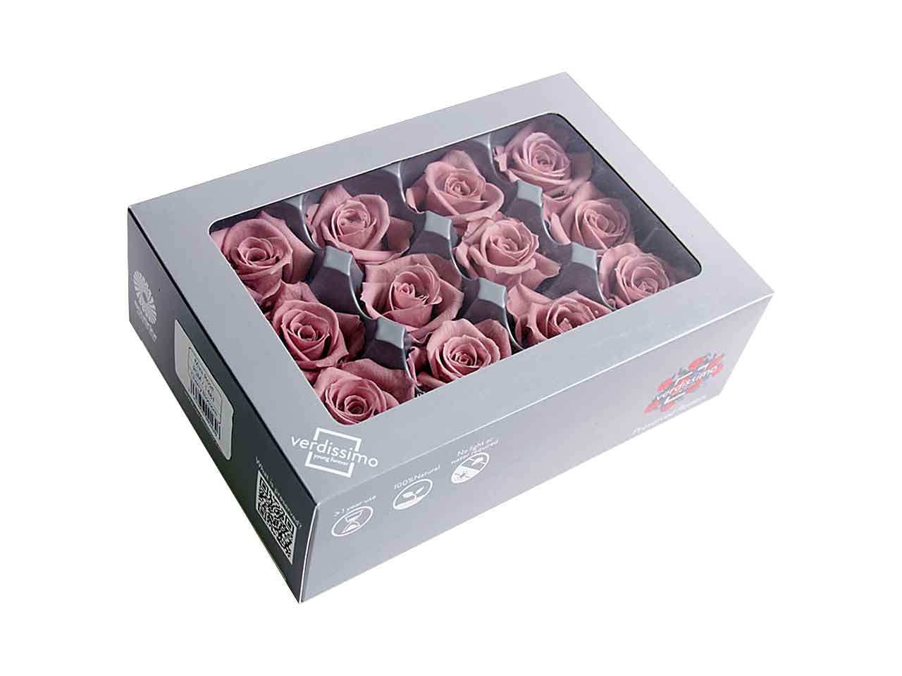 Rosa stabilizzata colore cherry misura d.4cm - La confezione comprende 12 rose