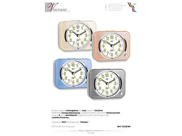 Sveglia al quarzo sweep mvt con luce e numeri luminosi 4 assortite