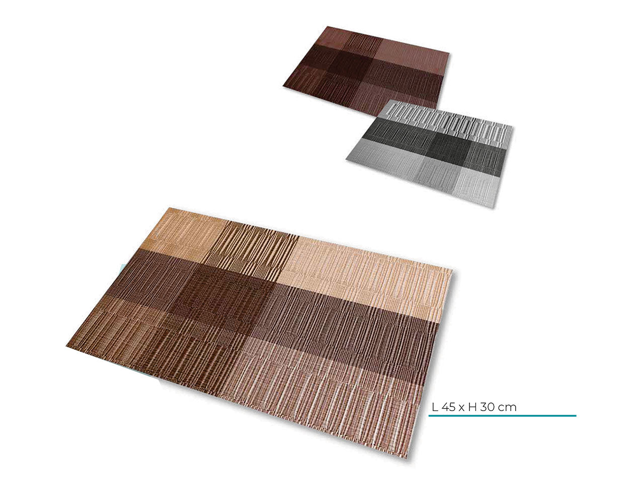 Tovaglietta americana in pvc 45x30cm geo square 4 colori assortiti