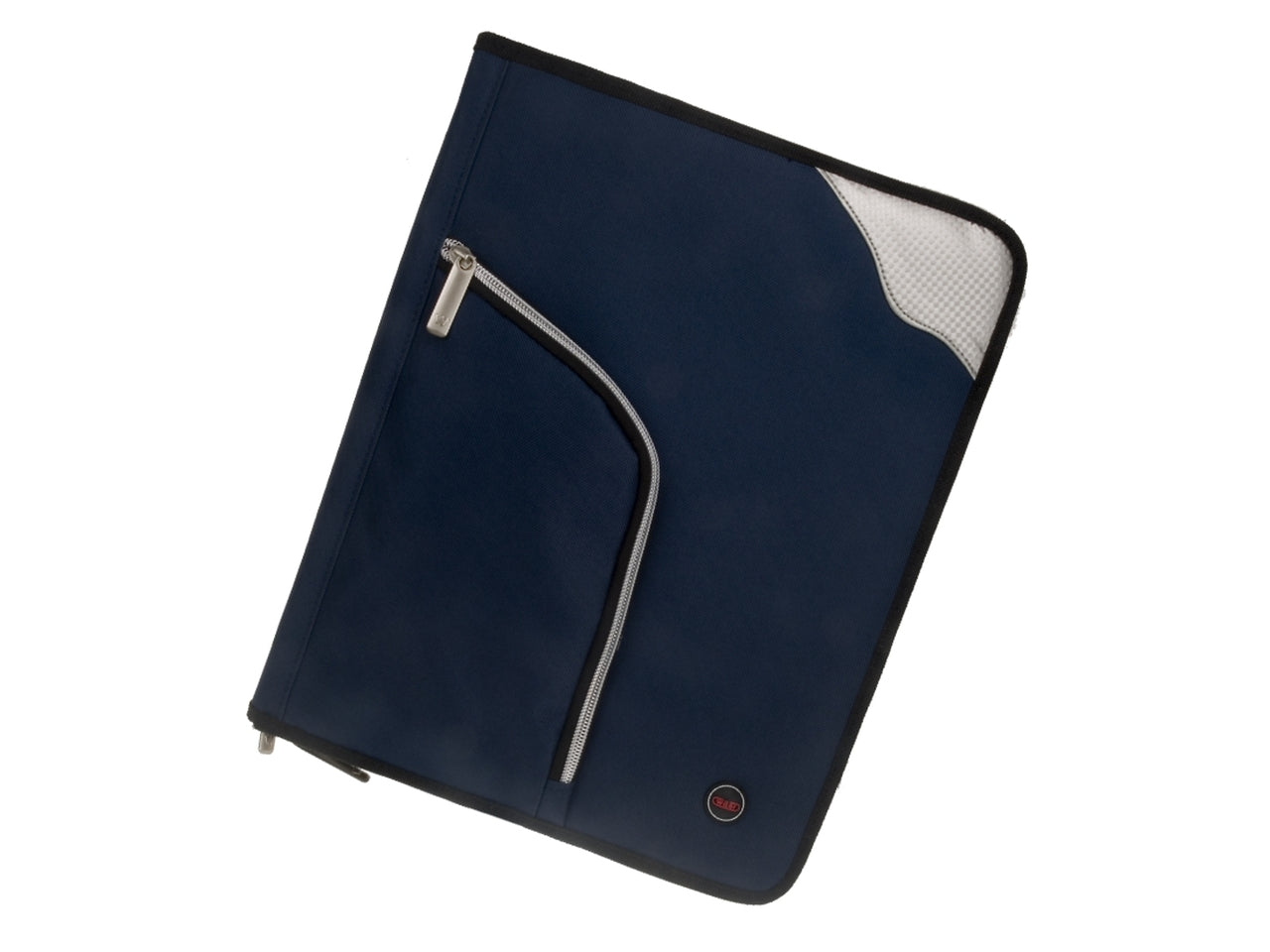 Portablocco A4 con cerniera blu F836B - tessuto sintetico, 60g - 27,5x34x2 cm - Wiler