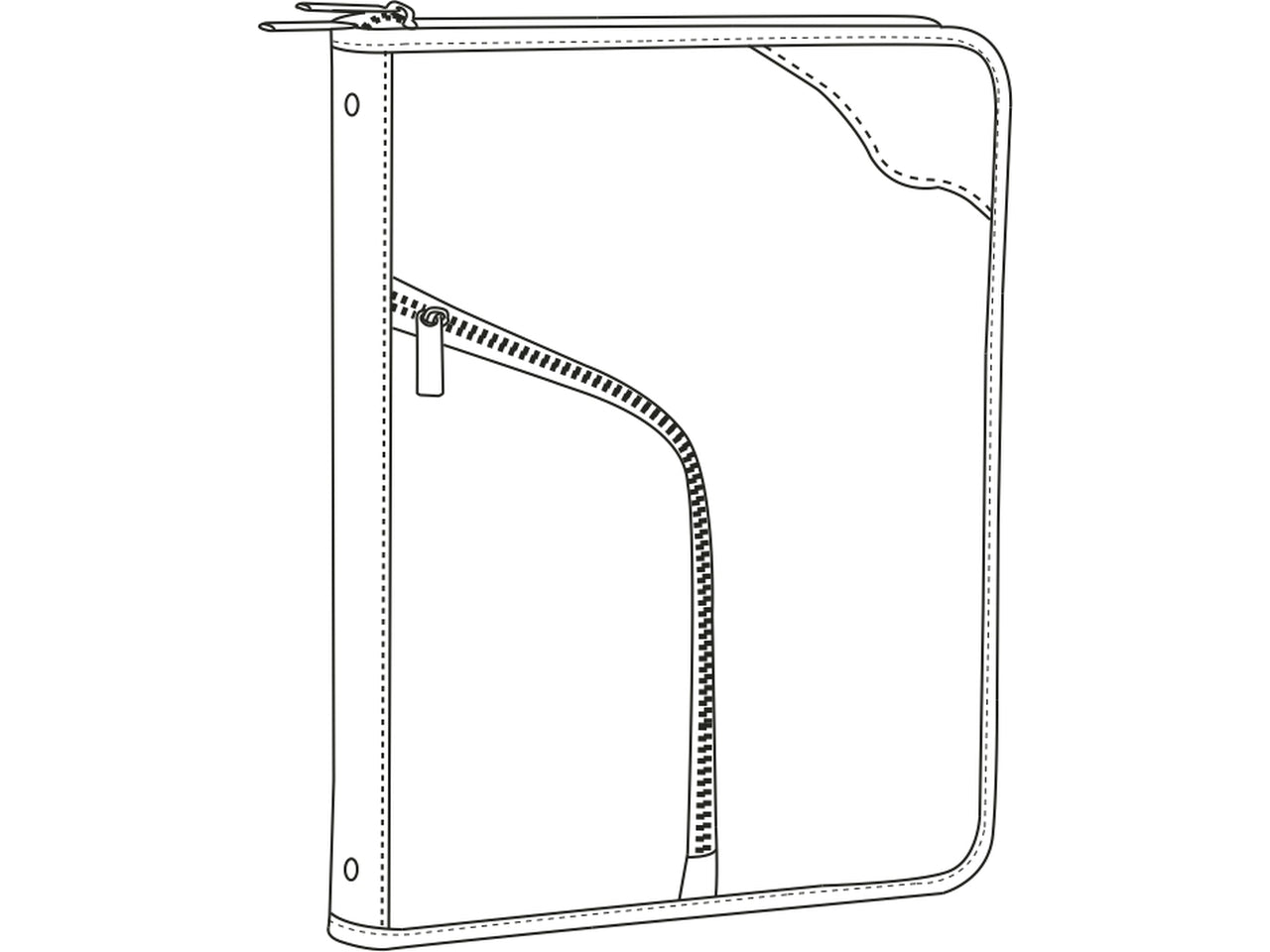 Portablocco A4 con cerniera blu F836B - tessuto sintetico, 60g - 27,5x34x2 cm - Wiler