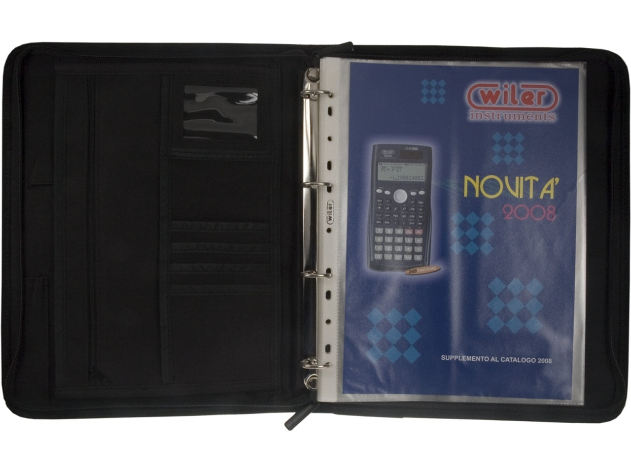 Portadocumenti A4 con cerniera blu in poliestere 270x340x45 mm - Wiler