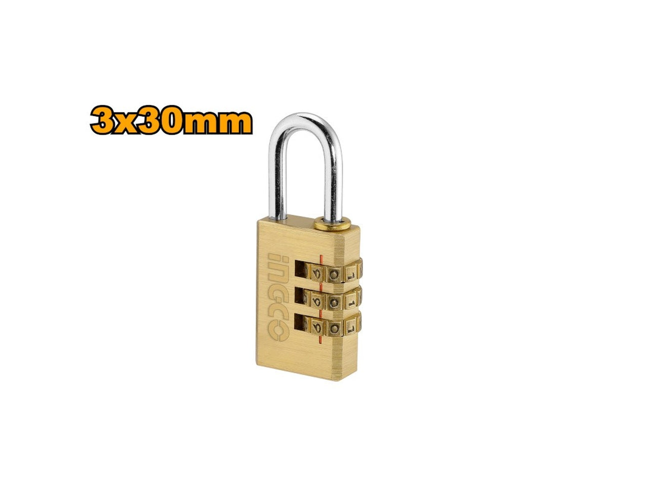 Lucchetto ad arco in ottone con combinazione personalizzabile 30mm - Ingco: sicurezza su misura