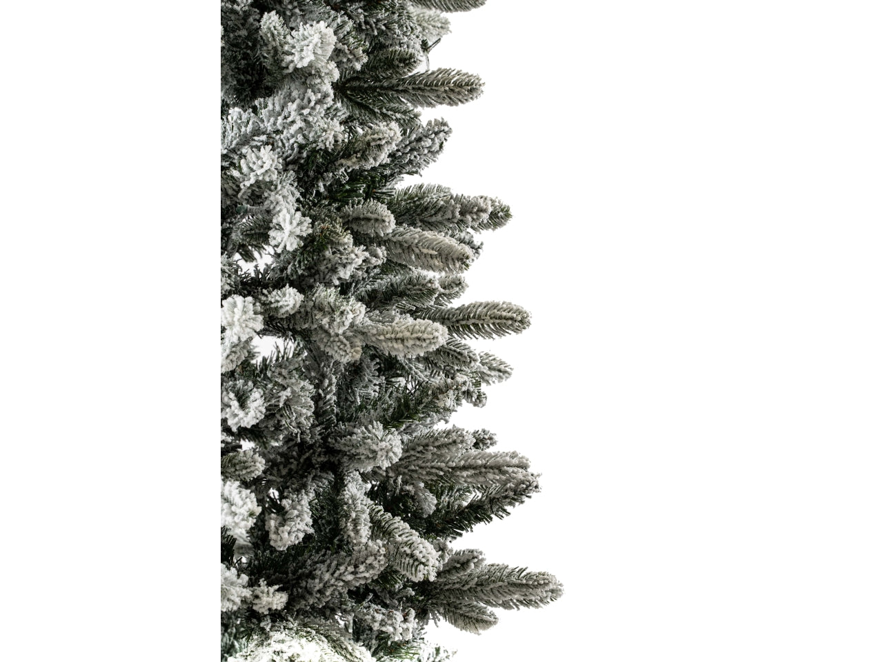Albero valtellina innevato 240cm diametro 80cm 1198 rami, montaggio ad ombrello