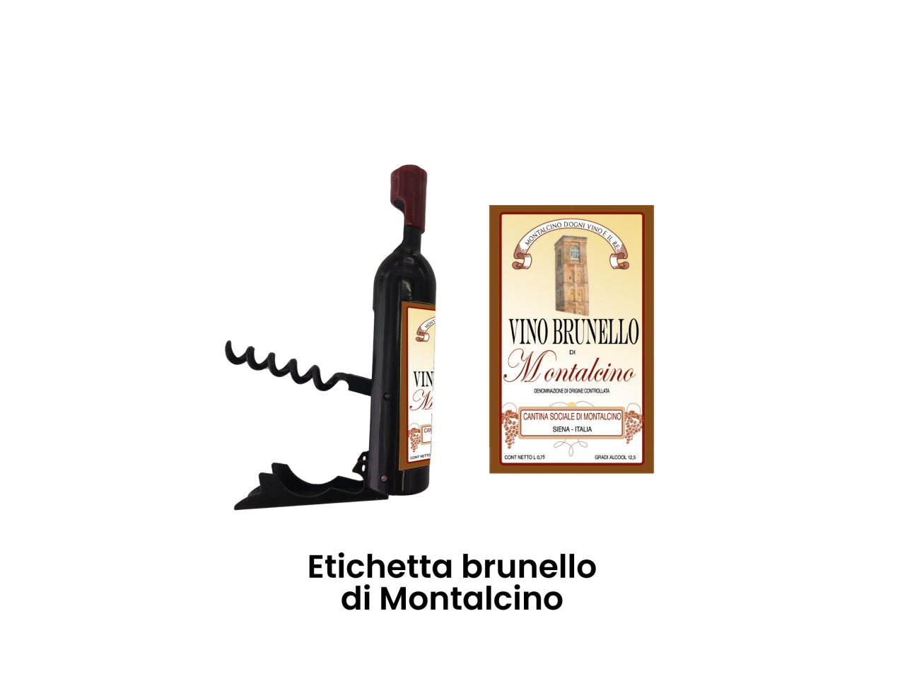 Apribottiglia in resina brunello di montalcino con magnete