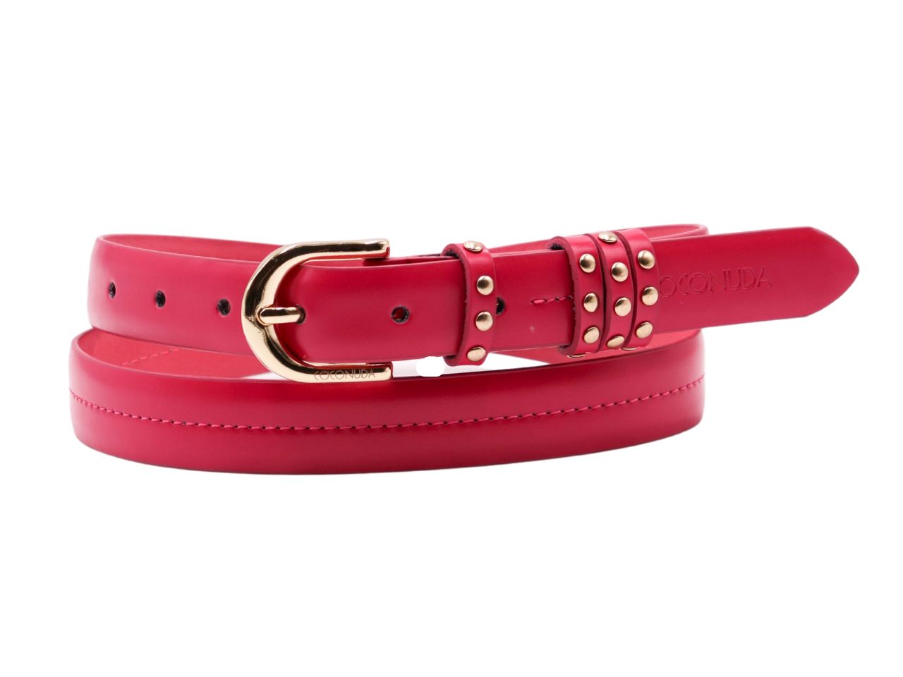 Cintura donna in pelle coconuda fuxia