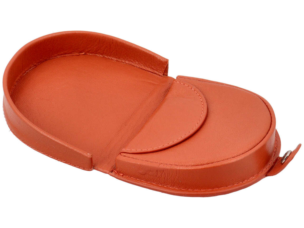 Portamonete uomo a tacco in pelle arancione - 7,5x9x2 cm - Nazareno Gabrielli