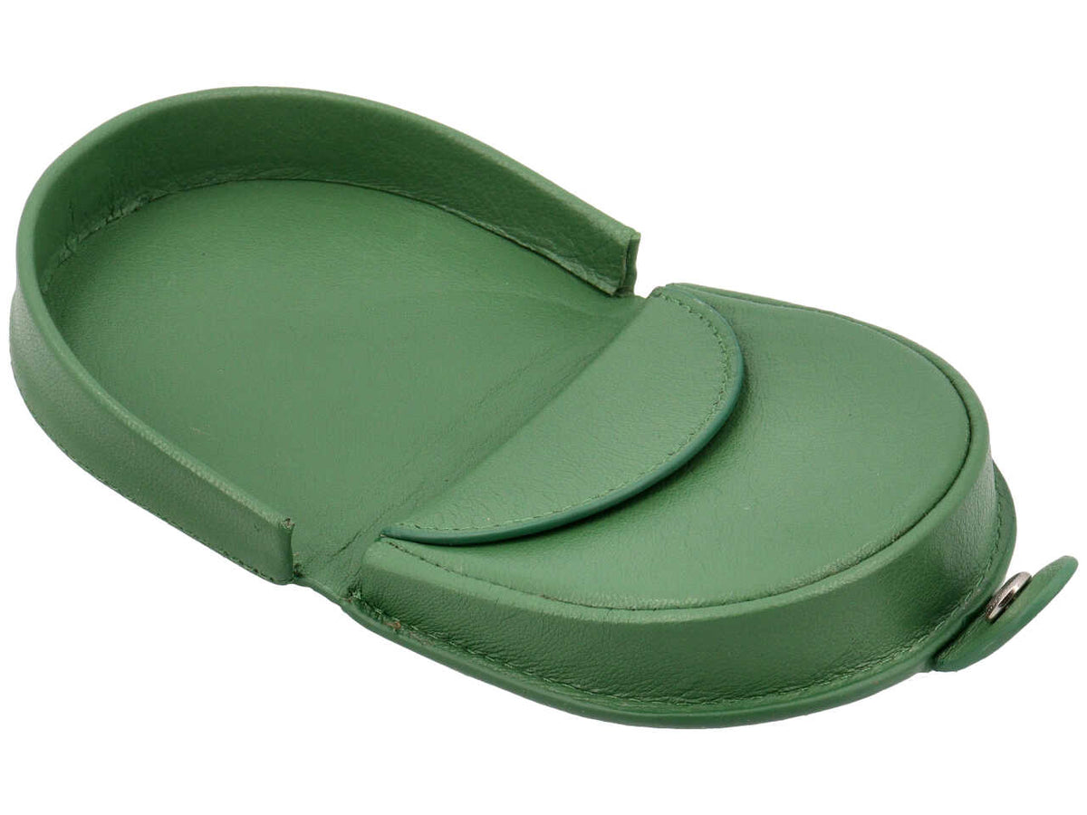 Portamonete uomo a tacco in pelle verde - 7,5x9x2 cm - Nazareno Gabrielli