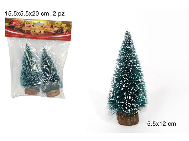 Alberi innevati 12cm in confezione da 2 pezzi