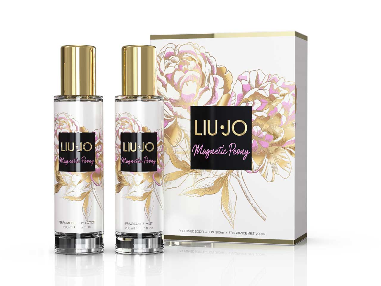 Liu jo magnetic peony confezione con body lotion da 200ml + fragrance mist da 200ml