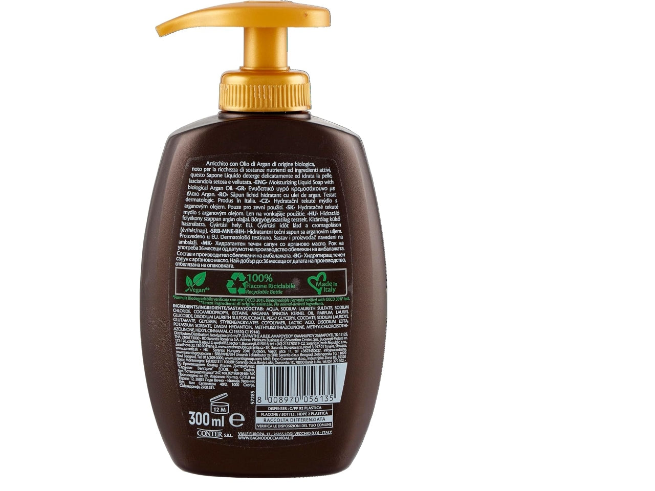 Vidal sapone liquido 300ml argan $