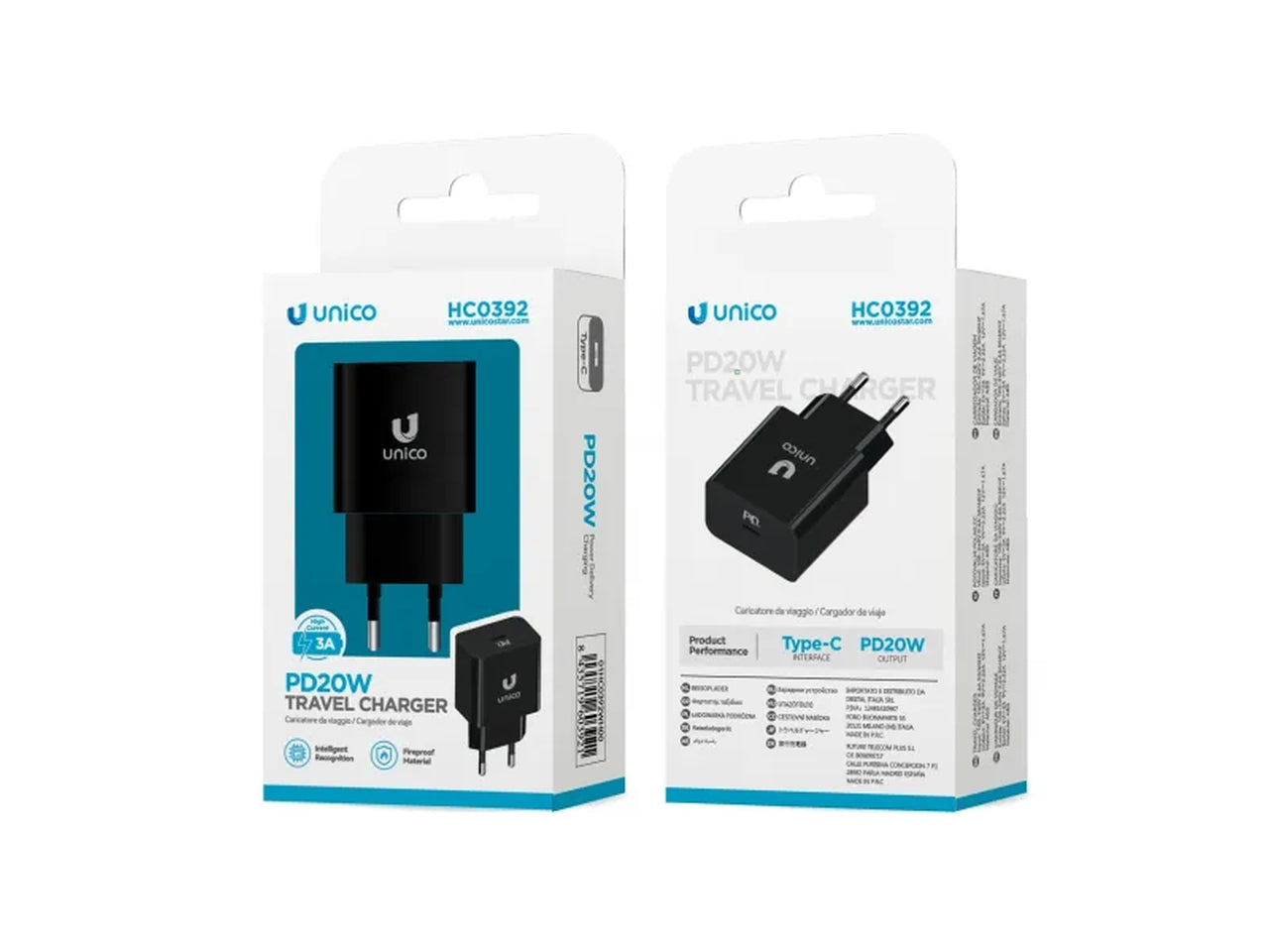 Caricatore da viaggio compatibile Apple nero 1 USB, in ABS, HC0392 - Unico