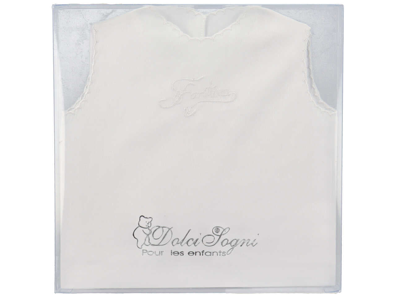 Camicina della fortuna per neonati in seta color bianco - Dolci Sogni