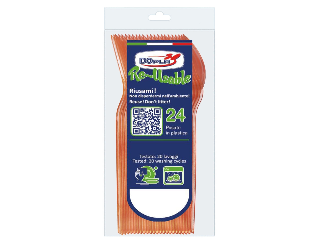 Cucchiani dessert arancio - confezione da 24 cucchiaini