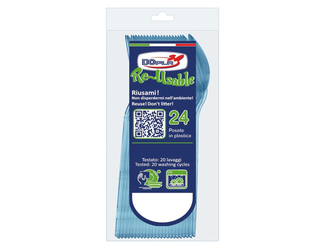 Cucchiani dessert azzurro - confezione da 24 cucchiaini